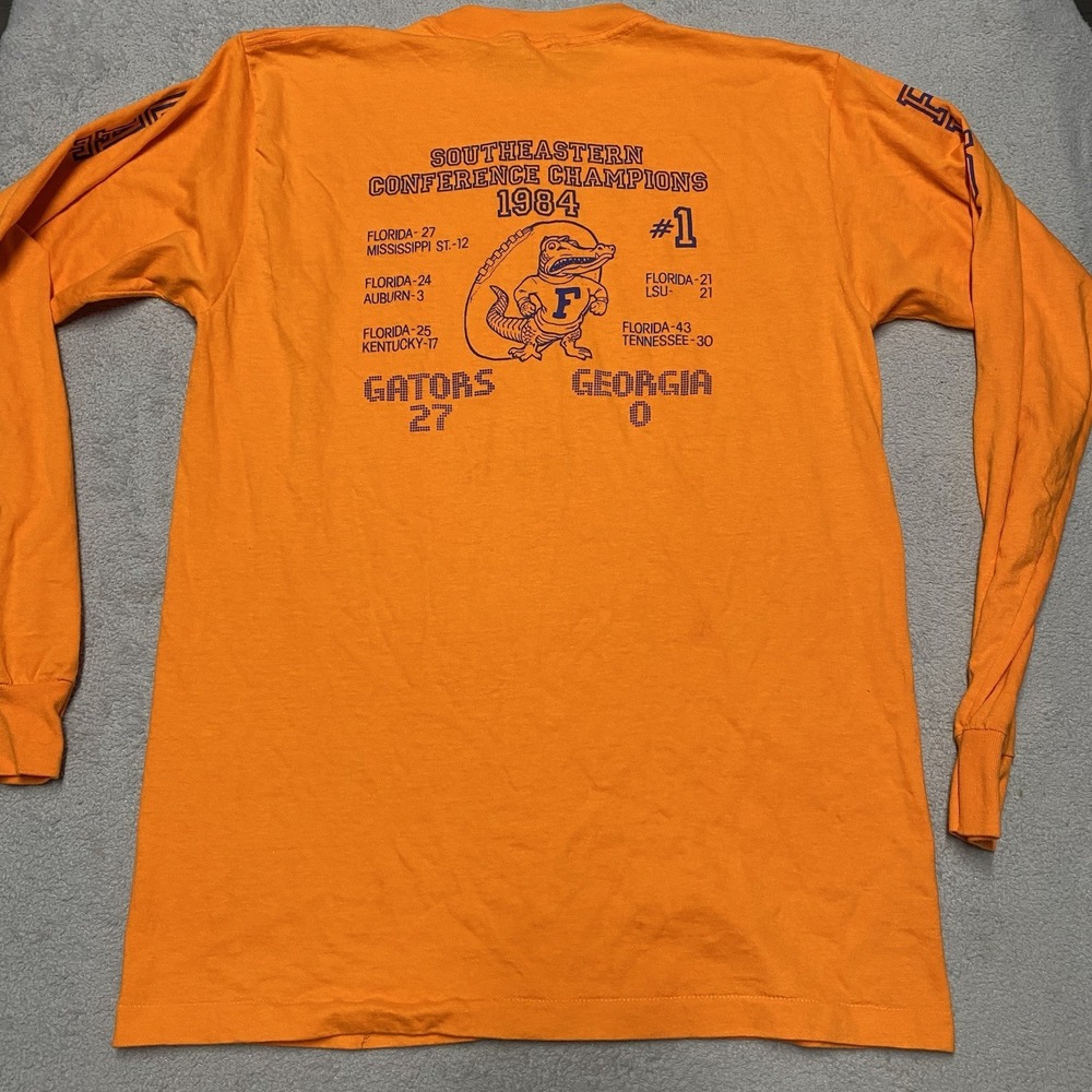Vintage Florida Gators Shirt Large Orange 1984 SEC Champion Long Sleeve 80s Rare - Picture 2 of 8